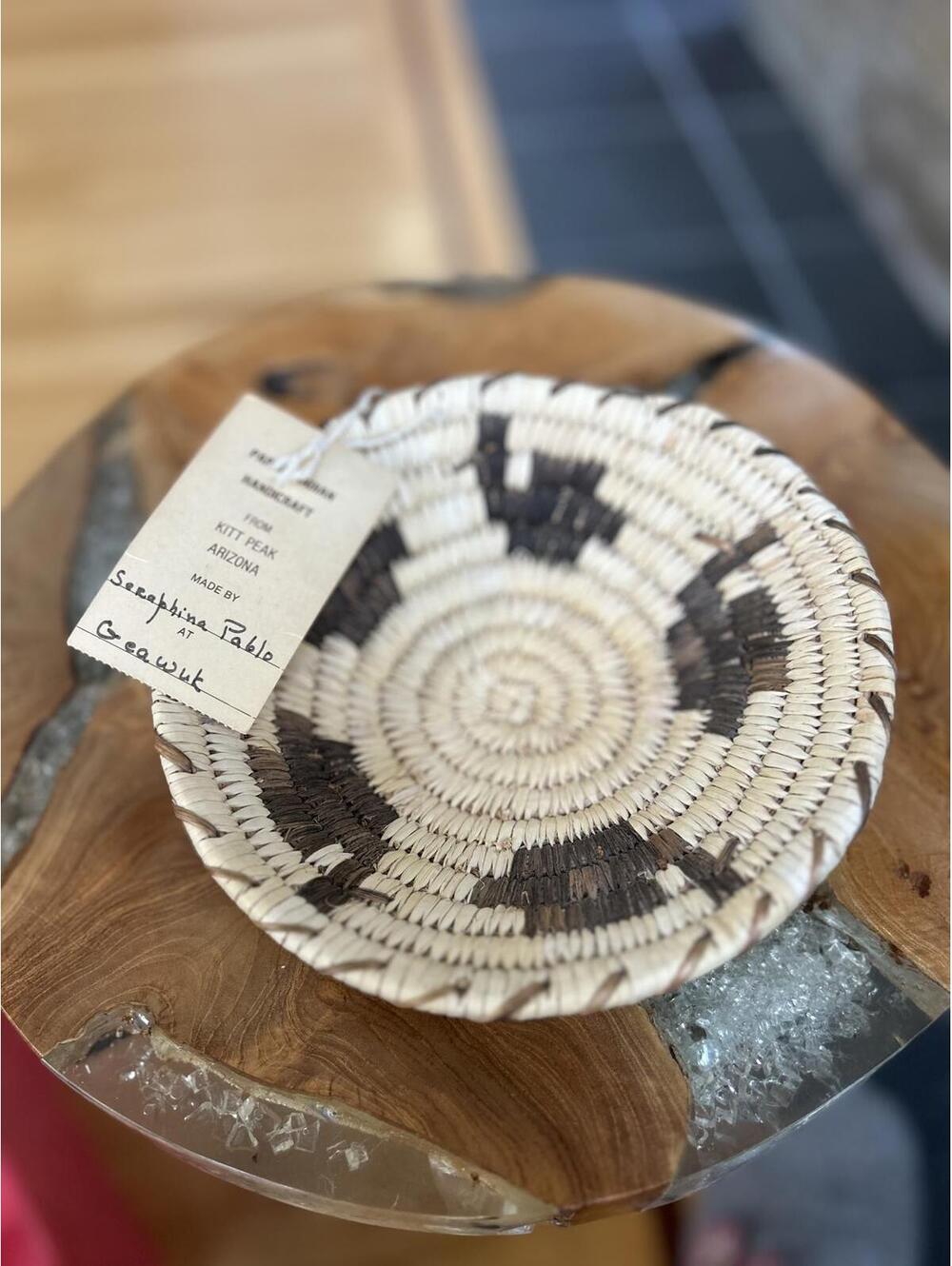 Papago Indian Handcrafted Basket from Kitt Peak Arizona